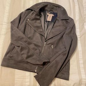 PHILOSOPHY Women's Long Sleeve Faux Suede Moto Jacket